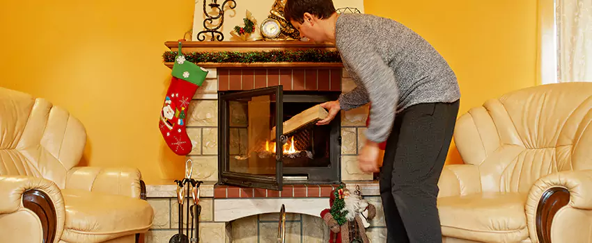 Rusted Metal Fireplace Restoration in Maple, Ontario